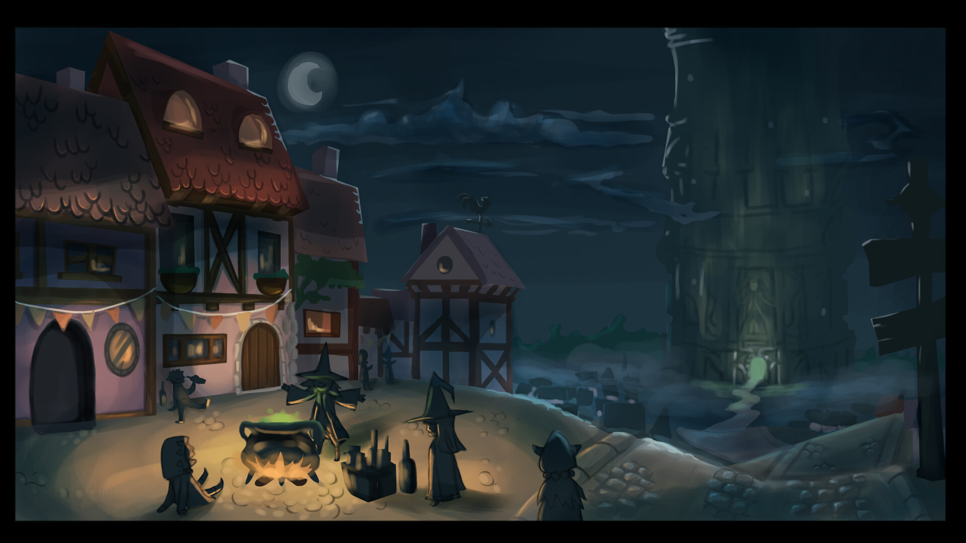 Tower village Concept art